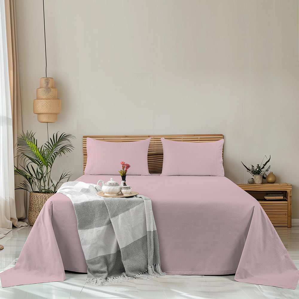 Empress Edit Pure Farm Cotton - 400 TC Plain with Chic Pillow embroidery