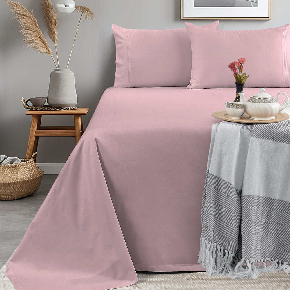 Empress Edit Pure Farm Cotton - 400 TC Plain with Chic Pillow embroidery