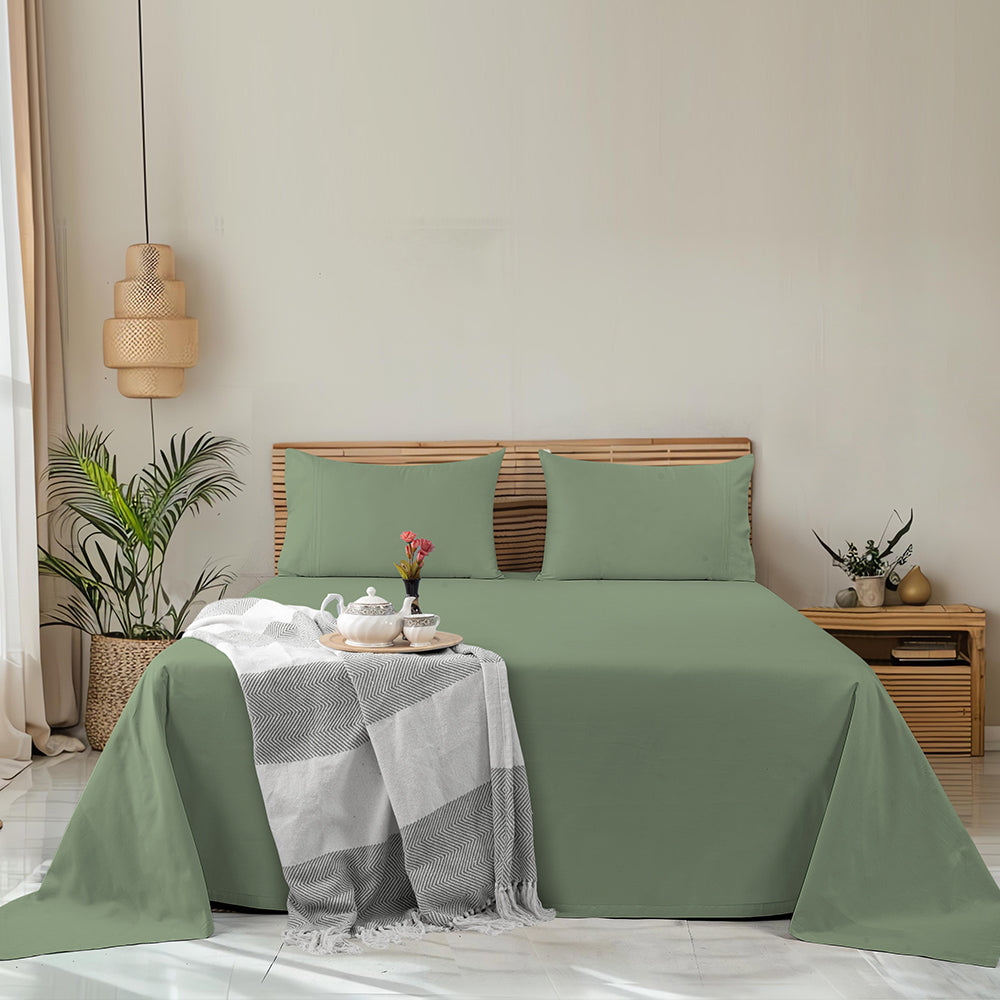 Empress Edit Pure Farm Cotton - 400 TC Plain with Chic Pillow embroidery