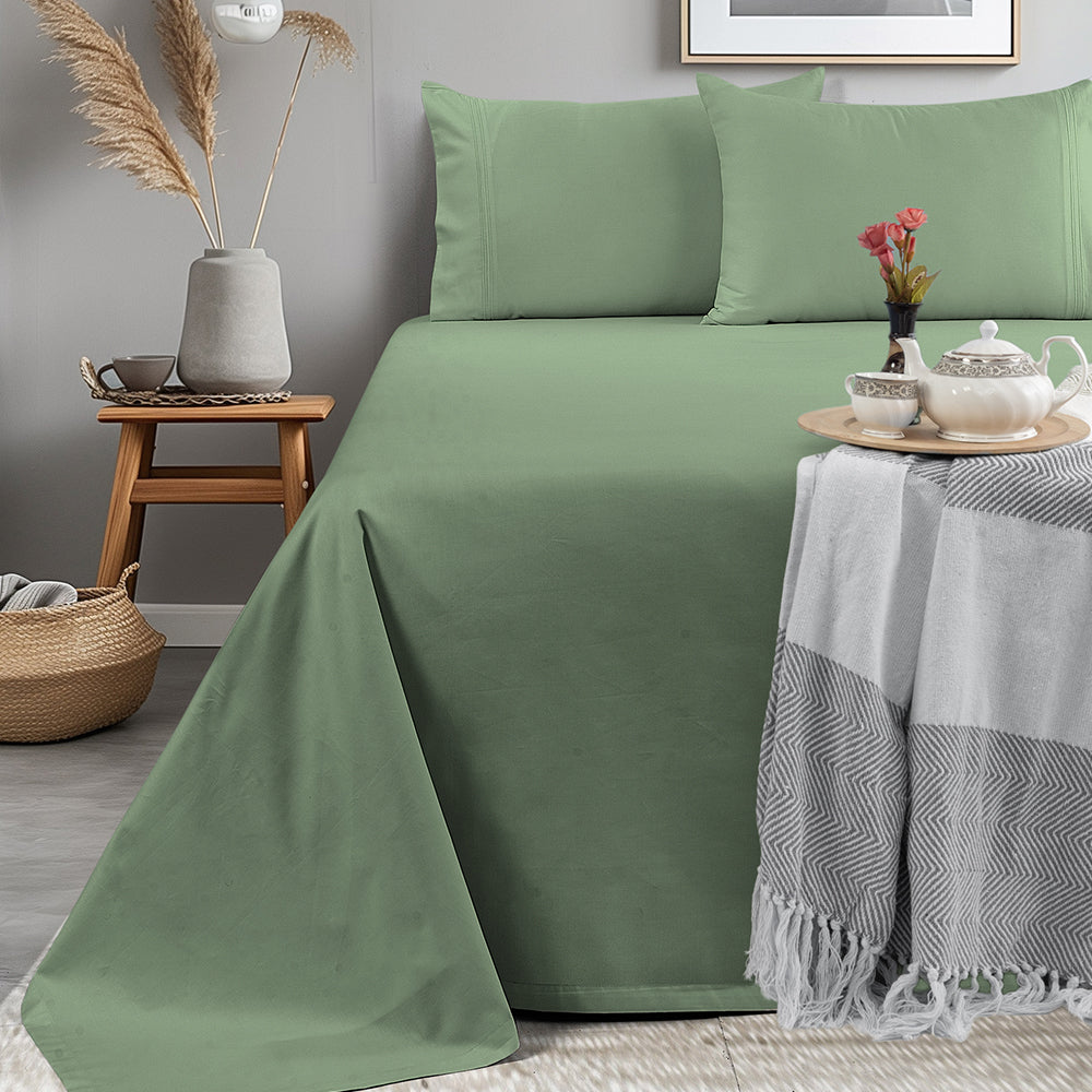 Empress Edit Pure Farm Cotton - 400 TC Plain with Chic Pillow embroidery