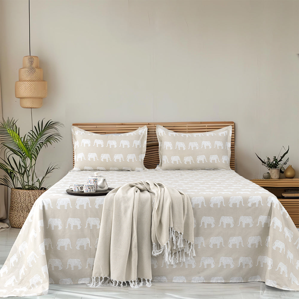 Cotton Muse Pure Farm Cotton - 300 TC Block Print