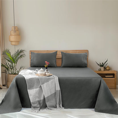 Empress Edit Pure Farm Cotton - 400 TC Plain with Chic Pillow embroidery