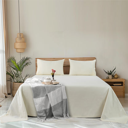 Empress Edit Pure Farm Cotton - 400 TC Plain with Chic Pillow embroidery