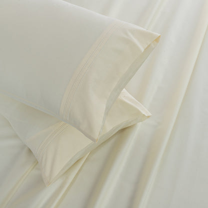 Empress Edit Pure Farm Cotton - 400 TC Plain with Chic Pillow embroidery